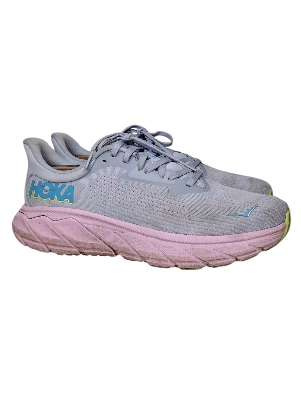Hoka One One Arahi 7 Women's Light Gray Pink Athletic Running Shoes Sz 9B